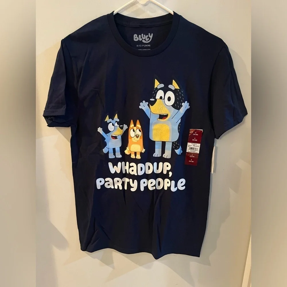 Bluey T Shirt Whaddup Party People New